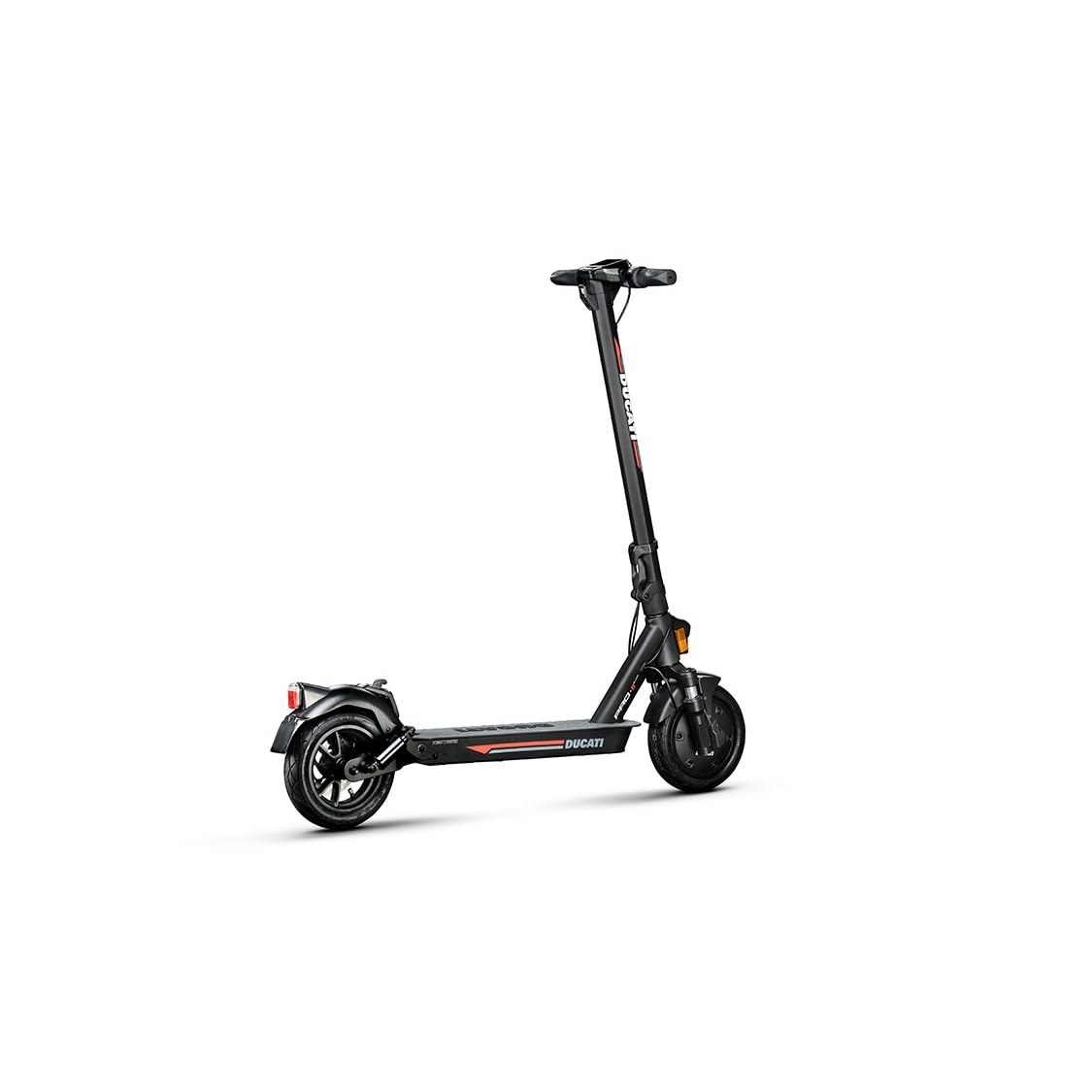 Ducati Pro-II Evo Advanced Safety, skuter elektryczny, strzałki kierunkowe, składany, podwójny hamowanie, elektroniczny dzwonek, pełne zawieszenie, zasięg 40 km, silnik 350W