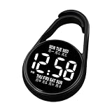 Generico Orologio da tasca digitale - Orologio da esame silenzioso 5x4x2 cm per la gestione del, design nero con moschettone a clip, display retroilluminato a LED