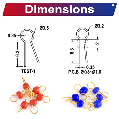 Image of PCB Test Point & Test Hook Clip Assorted Kit, Black /Red /Green /Blue /Yellow Test Point Pin & Test Hooks Clips Spring Hook Clip PCB Board Breadboard Kit (PCB-Test-Kit)