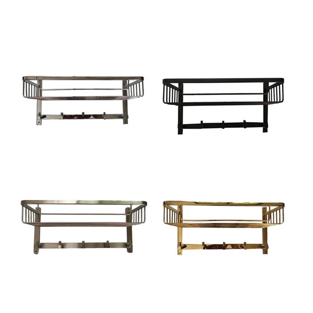 Estantes Flotantes Para Ducha, Estante De Baño, Estante De Metal, Estante De Almacenamiento De Acero Inoxidable, Ducha Firme, Cocina, Estante Organizador De Almacenamiento De Pared, Color Negro, Dora