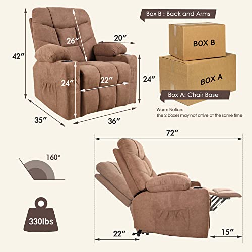 Homajor Lift Chairs Recliners For Elderly,Recliner Chairs For Adults,Recliner Chair,Lift Chair With Massage And Heating Functions,Brown #TOP5