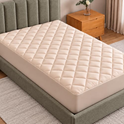 Twin Mattress Pad, Quilted Mattress Protector...