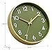 Mosewa Wall Clock 8 Inch, Battery Operated Silent Non-Ticking Modern Analog Clock Decorative for Kitchen, Bedroom, Office(Gold)