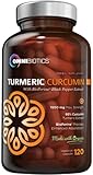 OmniBiotics Organic Turmeric Curcumin Supplement with Black Pepper Extract – 1500mg Turmeric with 95% Curcuminoids & BioPerine, High Absorption for Joint Support – 120 Vegan Capsules
