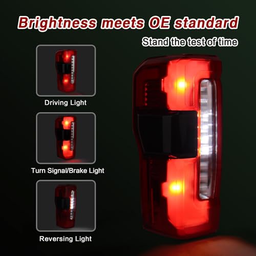Image of Tail lights Fit for 2023-2025 Ford F250 F350 Super Duty | w /Blind Spot Halogen Rear Light Taillight Rear Brake Lamp Assembly OE:PC3Z13405B FO2800294(W /Blind Spot, Left Driver Side)