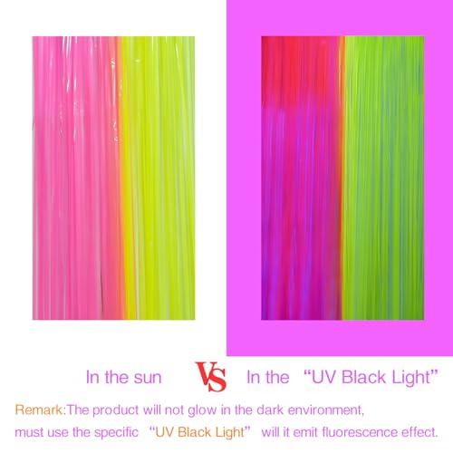 2 cortinas fluorescentes para fiestas 3.3x6.6 ft pack 2 miniatura 4