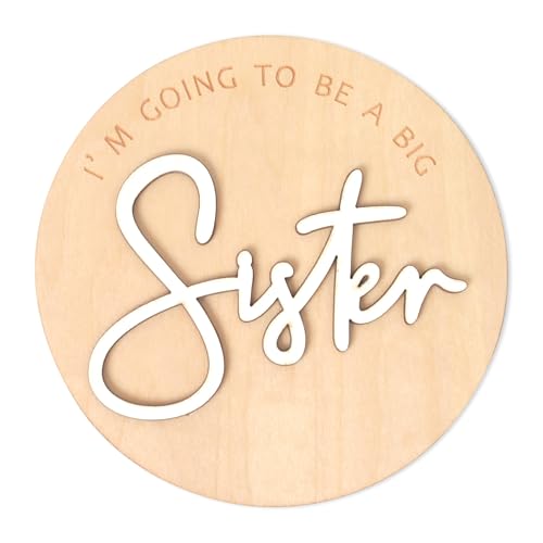 Personalized Baby Announcement Plaque?Baby Boy/Girl Nursery Wooden Sign?Gender Reveal Party Decorations?Baby Birth Announcement Sign?Baby Shower Nursery Gift Plaque (Sister)