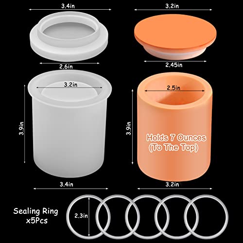 image for BABORUI Candle Jar Molds, Silicone Concrete Molds for Candle Holder wi