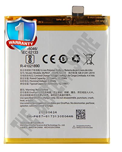 Image of THE BATTERY STORE Orignal BLP657 Battery for OnePlus 6 / A6000 / A6003 Battery with 1 yeaar Warranty and high Capacity Battery Backup Battery (for OnePlus 6)