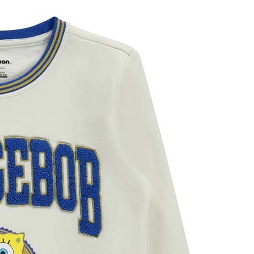 Nickelodeon SpongeBob SquarePants Boys Crewneck Sweatshirt - Spongebob, Patrick, Mr Krabs Plankton Chenille Patch Sweatshirt4