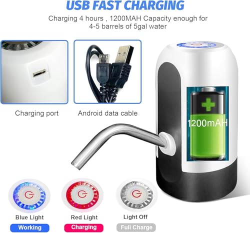 Image of Water Dispenser Pump Automatic Wireless Water Can Dispenser Pump for 20 Litre Bottle Water Can Stand Jar Dispenser for Home Office Camping PartiesPack of 1