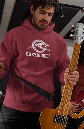 CreateMyTee | University of Indianapolis Greyhounds White Text Hooded Sweatshirt |3