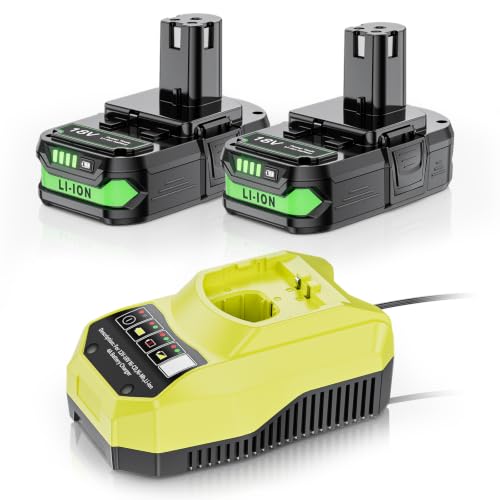 Image of 2 Pack 4.0Ah 18V Replacement for Ryobi 18V Battery and Charger Combo Compatible with Ryobi ONE+ 18 Volt Battery P108 P102 P103 P104 P105 P107 P109 P122 Cordless Power Tools