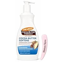 Palmers Cocoa Butter Body Lotion 400ml with Pump & Cosmetic Spatula – Cocoa Butter Moisturiser with Vitamin E for Dry Skin, 48Hr Hydration, Smooths Marks & Evens Skin Tone