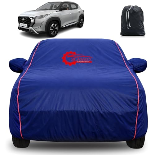 Image of 100% Waterproof Car Cover for Nissan Magnite 2024-2026 | All-Weather, Dustproof & UV Protection | Heavy-Duty 3-Layer Fabric | Custom Fit with Mirror & Antenna Pocket | Navy Blue