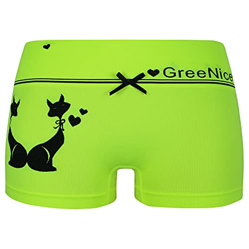 ReKoe 10er Pack Damen Hotpants Microfaser Unterwäsche Katze Panty Hipster Short, Größe:L-XL = 40/42