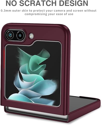 Image of MIDOS Back Cover Compatible with Samsung Z Flip 5 Silicone Case Full Protection Shock Proof Case for Samsung Galaxy Z Flip 5 (Wine)