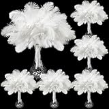 Retrowavy 200 Pieces Natural Ostrich Feathers Bulk Plumes Flower Arrangement and Home Decoration 6-8/8-10/10-12/12-14 Inch Feathers for Wedding Party Centerpieces Vases DIY Crafts Hats Decor(White)