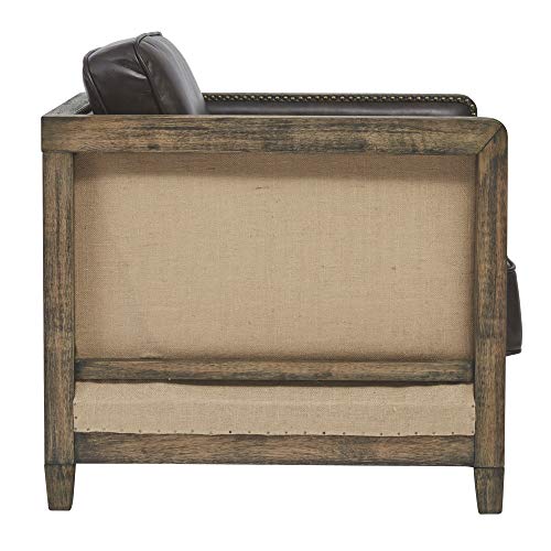 Signature Design By Ashley Copeland Rustic Faux Leather Accent Chair With Nailhead Trim, Brown #TOP5