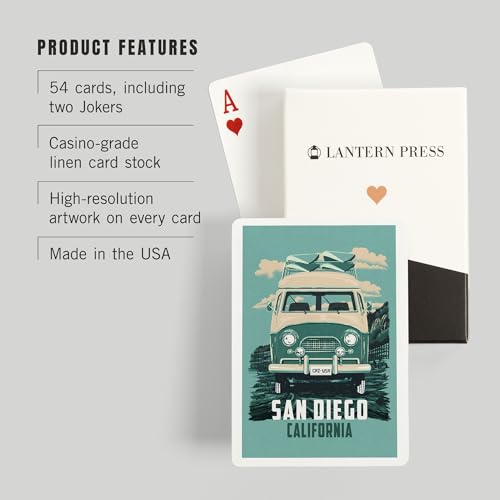 San Diego LP Camper Van Baraja de 52 cartas póker miniatura 3
