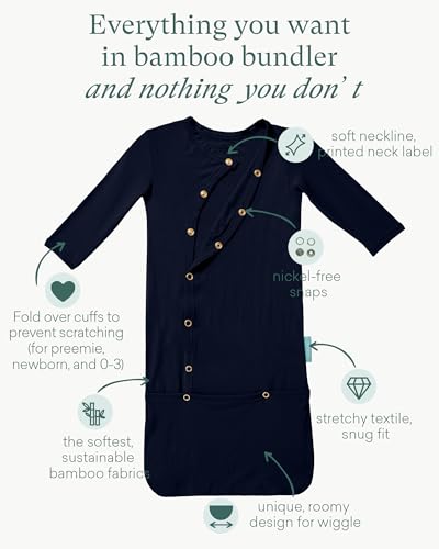 Supersoft Baby Sleeper Gowns, Premium Bamboo Viscose Infant Nightgown Sleepers Preemie Newborn Snap Bundler2