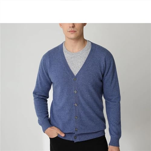 100% Cashmere Cardigan Men's V-Neck Knitted Sweater Spring Autumn Long Sleeve Cardigan Sweater3