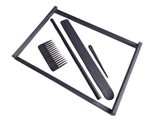 Weaving Tapestry Loom Kit with Tools Complete Set Tapestry Frame Black Finish Handmade