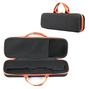 Reise-Hartschalenetui kompatibel mit Dyson Airstrait Haartrockner, Haarglätter und Zubehör, tragbare Schutzhülle, Schwarz und Orange, 17.3 * 5.3 * 3.5 inch, Schützend und tragbar