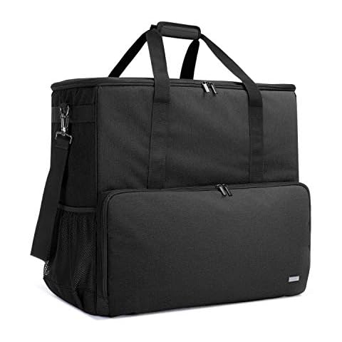 CURMIO PC Carrying Case, Desktop Travel Bag for Computer Tower, Keyboard, Cable and Mouse, Bag Only, Black Cover