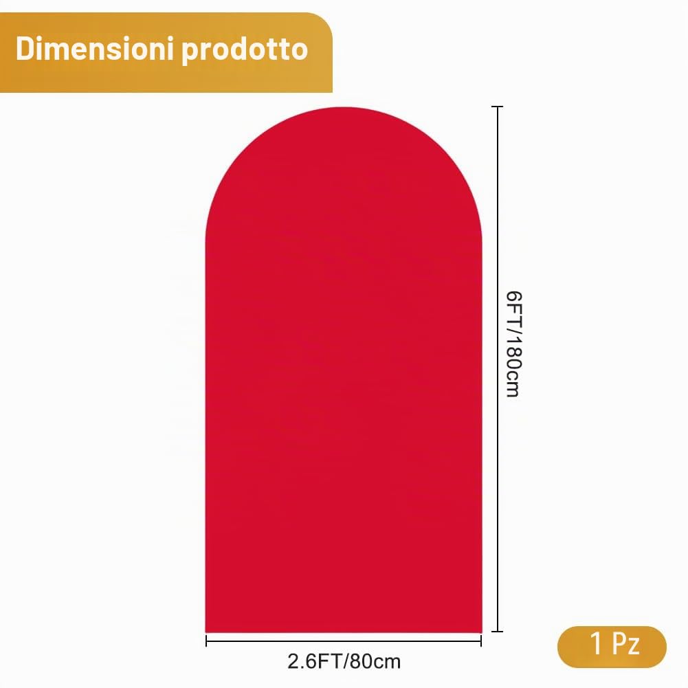 CREATCABIN Copertura per Arco Nuziale Rosso Copertura per Supporto Arco Nuziale Copertura per Fondale Spessa Regolabile Poliestere Elastico per Festa Natale Cerimonia Banchetto 180 x 80cm