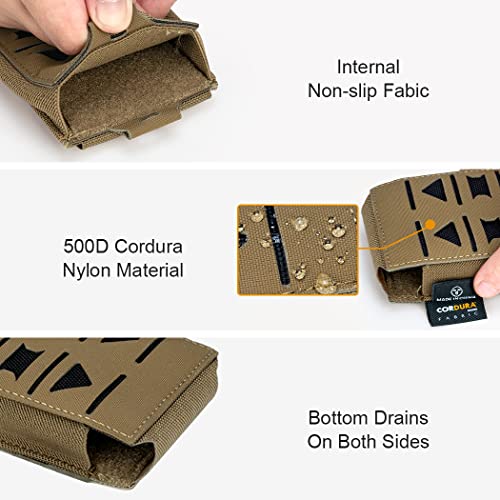 Toptacpro Single Mag Pouch 5.56Mm Rifle Magazine Pouches Molle Elastic Magazine Holder For M4 Ar 5.56 Magazines 500D Cordura Nylon (Coyote Brown) #TOP2