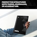 delka A5 Wirebound Notebooks, Ruled Pages, Durable Spiral Binding, Premium Quality Paper for School, Office, and Note-Taking Versatile (Black, Pack of 1) - Image 4