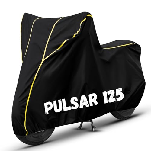 Image of Bike Cover for Pulsar 125 100% Waterproof, Dustproof & Scratch Resistant| Fully Bottom Elastic UV Resistant Heavy Duty Body Cover | All Weather Outdoor Use