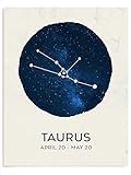 AMERICAN LUXURY GIFTS Taurus Constellation Art - Mystic Zodiac Wall Decor for Living Room, Bedroom, Office - 11x14 Unframed Print