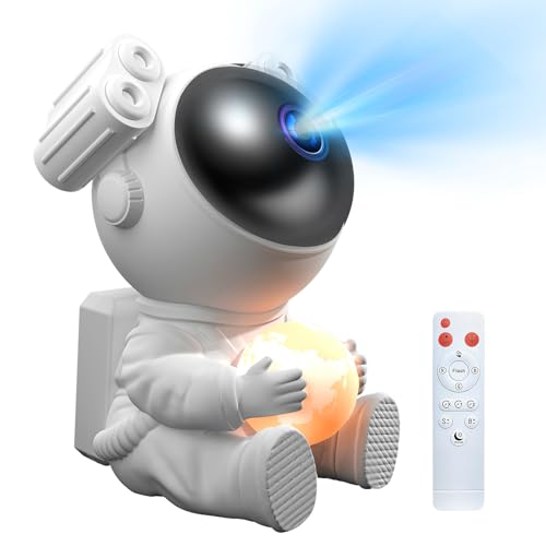 Astronaut Star Projector Galaxy Night Light - Space Projector, Starry Nebula Ceiling Projection Lamp with Timer, Remote Control and 360° Adjustable, Bedroom Decor Aesthetics, Gifts for Kids and Adults