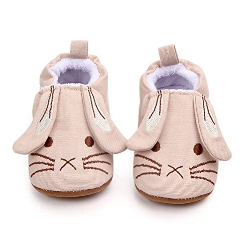Baby Toddler Sandals Infant Girls Boys Shoes Cartoon First Walkers Shoes Soft Sole Warm Prewalkers (Beige, 12 Infant)3