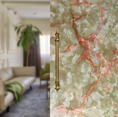 Image of HOME13 Orange Creama Marble Vinyl Self Adhesive Removable and Decorative Vinyl Wallpaper for Kitchen Countertop Cabinets Table, 2 Ft x 8 Ft with 2pcs