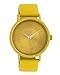 Oozoo C10577 - Orologio da donna con effetto glitter e cinturino in pelle, 42 mm, colore: giallo senape