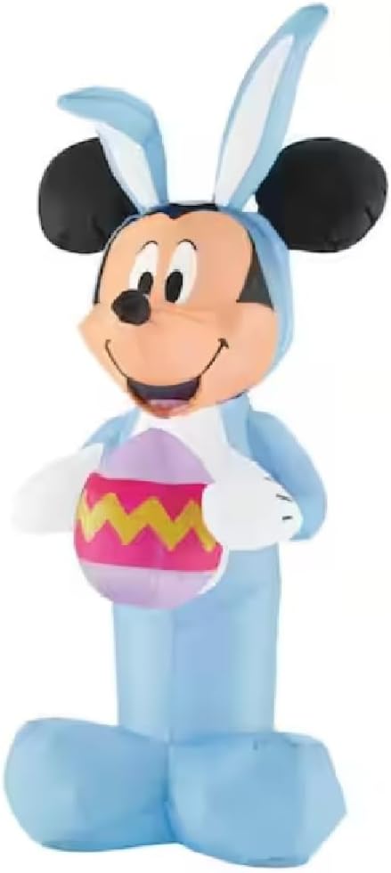 Gemmy 4 FT Tall Bluey Easter Inflatable with Pink Bunny Ears – Lighted Airblown Outdoor Yard Decoration