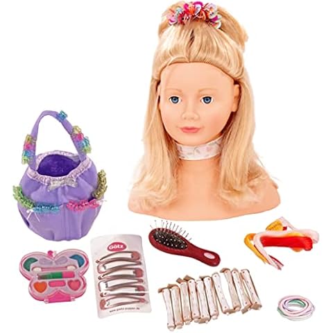 Götz 1192052 Haarwerk mit blonden Haaren und blauen Augen - 28 cm hoher Frisierkopf- und Schminkkopf in 57-teiligen Set - geeignet für Mädchen ab 3 Jahren Cover