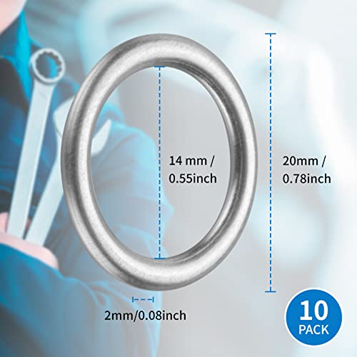 M14 Oil Drain Plug Gaskets Crush Washers Seals Rings Fit for Audi A3 A4 A5 A6 A7 A8 Q3 Q5 Q7 TT RS7 VW Jetta Passat Tiguan Golf CC, Replacement for the Part # N 013 815 7, Used for Oil Change, 10 Pack