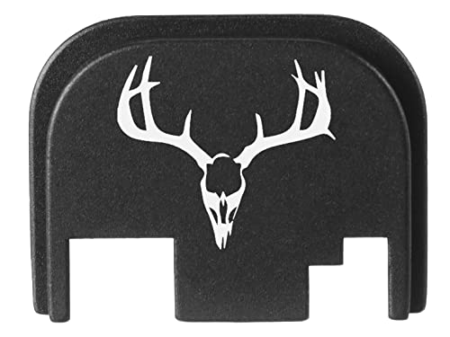 Ndz Performance Rear Slide Cover Plate For Glock Gen 1-4 9Mm .40 S&W .357 Sig 10Mm .45 Gap Laser Engraved Anodized Aluminum In Black - Deer Skull 1 #TOP1