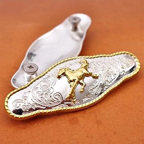 1PCS Belt Conchos Button Silver Floral Gold Horse Rope Side