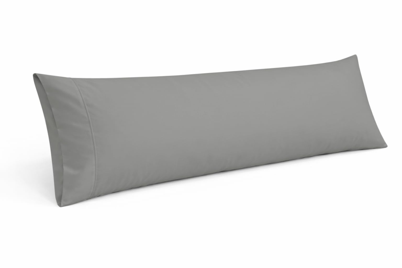 Cotton Delight Organic Cotton Body Pillow Cover 20x48 – 600 Thread Count Sateen Weave, Ultra-Soft & Smooth Long Body Pillowcase with Envelope Closure, Classic Grey Body Pillow Case (1 Pack)
