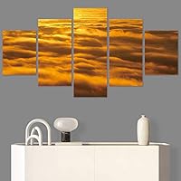 SIGNWIN 5 Panel Canvas Wall Art Modern Art Coastal Colorful Multicolor Photography Romantics Sunset for Home Decorations Ready to Hang - 60