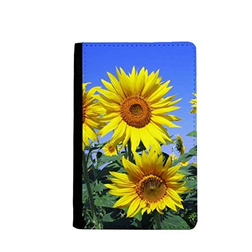 Étui portefeuille passeport Sunshine Flowers bleu ciel pochette de voyage femme