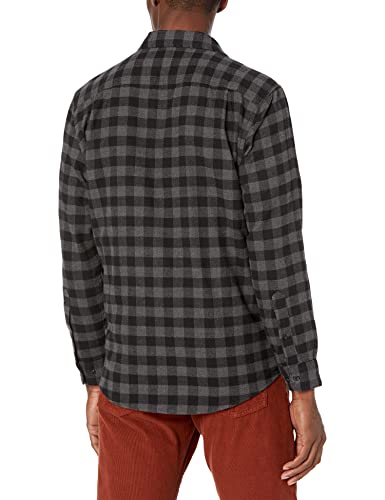 Amazon Essentials Men's Long-Sleeve Flannel Shirt (Available In Big & Tall), Charcoal, Buffalo Plaid, Large #TOP1