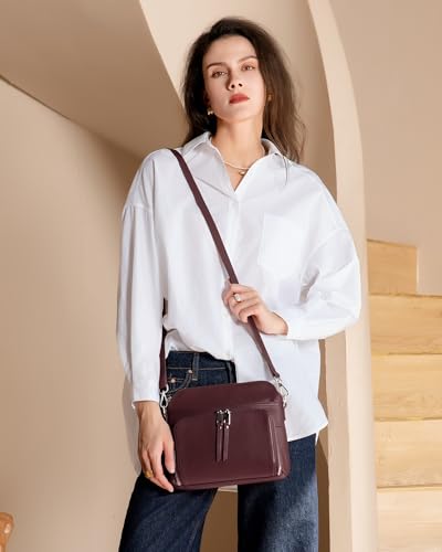 Image of befen Genuine Leather Crossbody Purses for Women, Women's Small Crossbody Shoulder Bag with Built in RFID Wallet