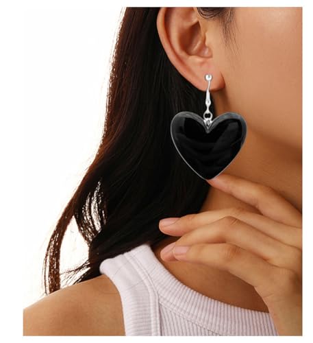 Aretes Clip On Rosa para Mujer Corazón de Amor miniatura 5