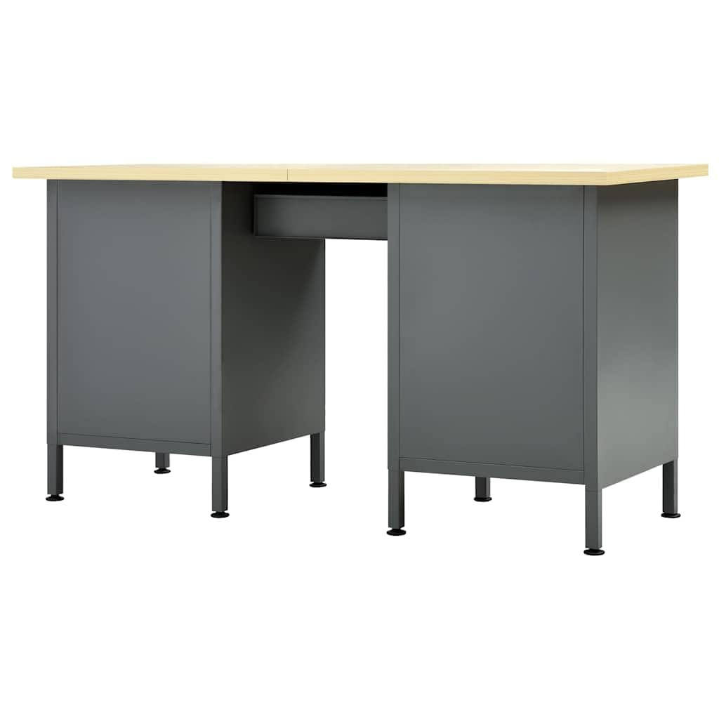 Stół warsztatowy czarny stal 160x60x85 cm 6 szuflad 500 kg